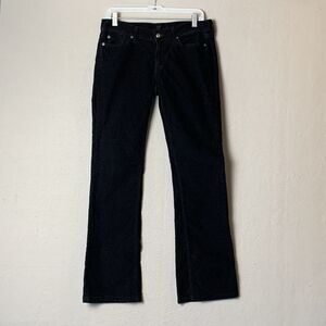 7 For All Mankind Corduroy Pants Womens 29 Black Bootcut Made USA Retro Hippie